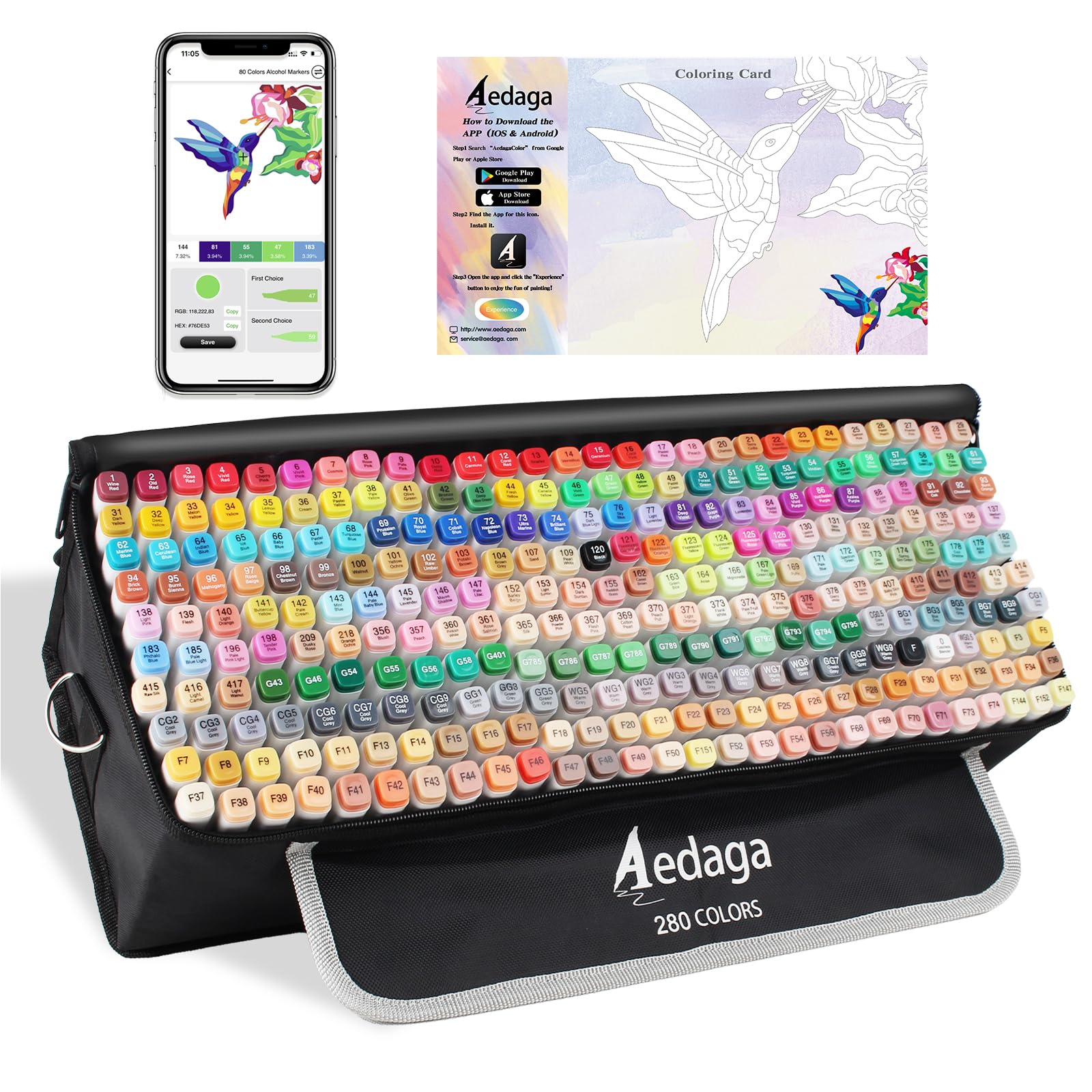 Alcohol Markers 200 AEDAGA 280 Colors Alcohol Markers With Free